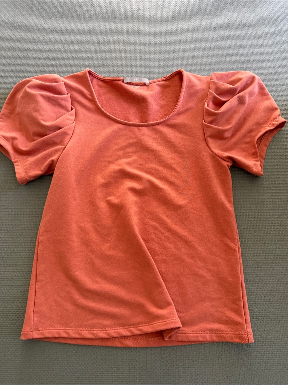 Tart Coral Puff Short-Sleeve Top